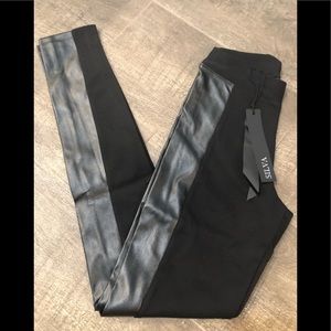 NWT SILVA woman’s XS black vegan leather leggings